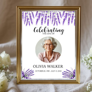Póster Rótulo conmemorativo funeral de Lavender Photo