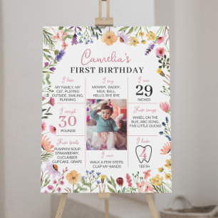 Póster Rótulo de 1 aniversario de Wildflower