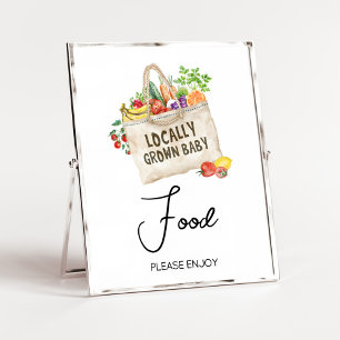 Póster Rótulo de alimentos Baby Shower de producción loca