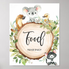 Póster Rótulo de alimentos Baby Shower para animales aust