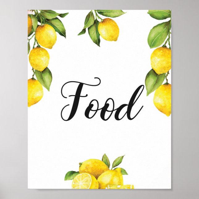 Póster Rótulo de alimentos Summer Citrus Lemons Baby Show (Frente)