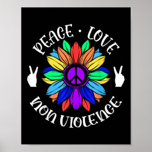 Póster Rótulo de amor por la paz sin violencia Gráfico de