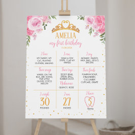 Póster Rótulo de aniversario de la Corona Princesa de Oro