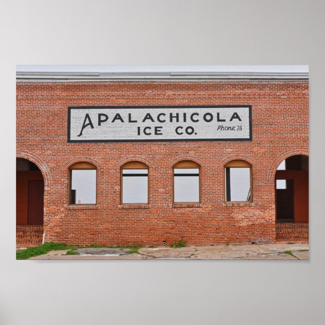 Póster Rótulo de Apalachicola Ice Company, Florida (Frente)