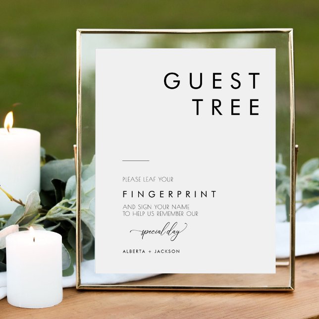 Póster Rótulo de árbol de invitado Boda de huellas dactil (Subido por el creador)
