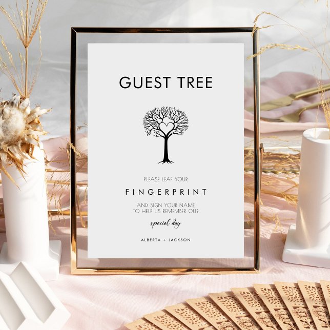 Póster Rótulo de árbol de invitado Boda de huellas dactil (Subido por el creador)