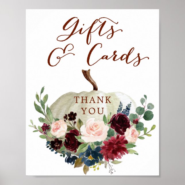 Póster Rótulo de artículos de Baby Shower para calabaza d (Frente)