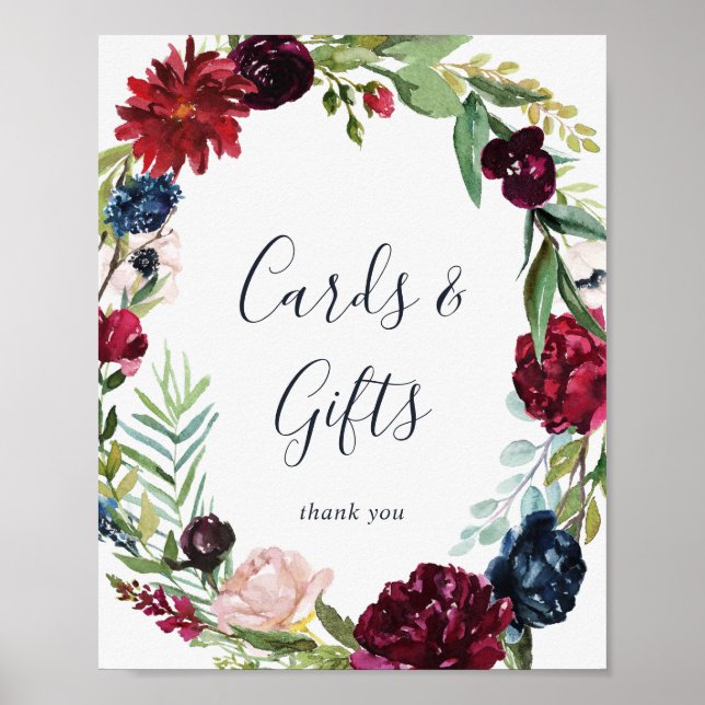 Póster Rótulo de artículos de regalo y tarjetas de corona (Frente)