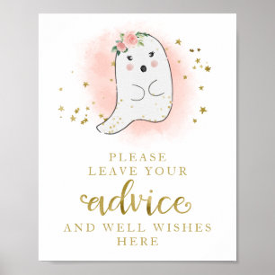 Póster Rótulo de Asesoramiento de Baby Shower de Chica fa