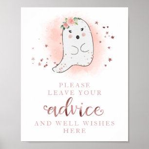 Póster Rótulo de Asesoramiento de Baby Shower de Chica fa