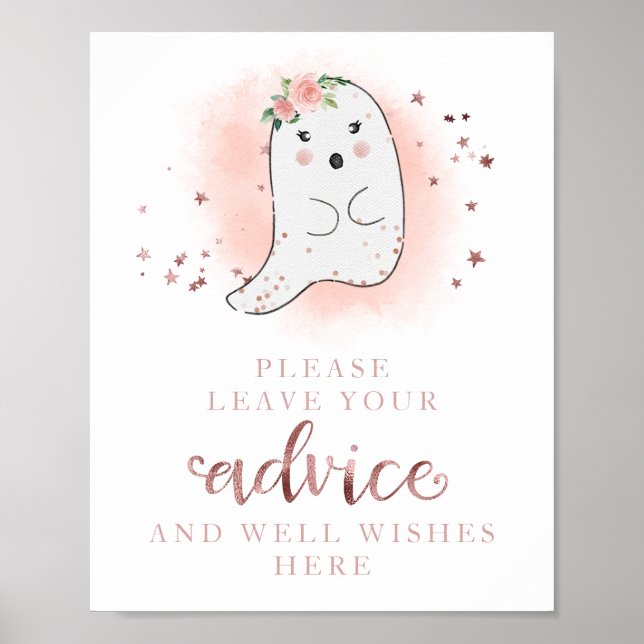 Póster Rótulo de Asesoramiento de Baby Shower de Chica fa (Frente)