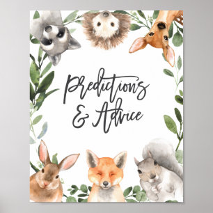 Póster Rótulo de asesoramiento y predicciones de Baby Sho