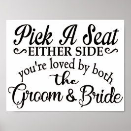 Póster Rótulo de asiento del boda