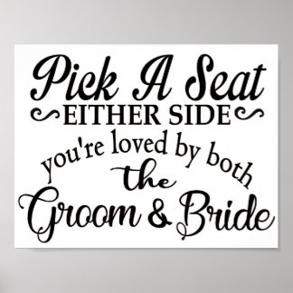 Póster Rótulo de asiento del boda