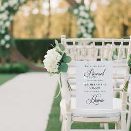 Póster Rótulo de asientos conmemorativos reservados para