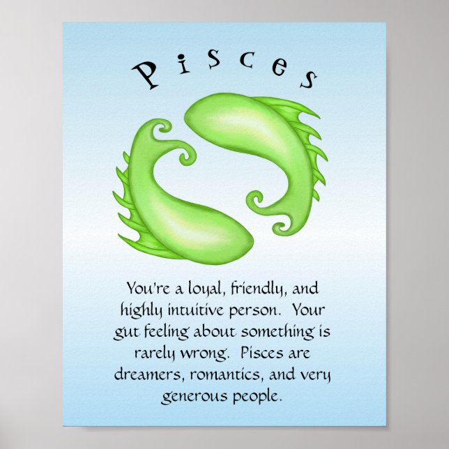 Póster Rótulo de Astrología Piscis Zodiac (Frente)