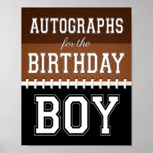 Póster Rótulo de AUTOGRAFÍAS DE CUMPLEAÑOS de Fútbol
