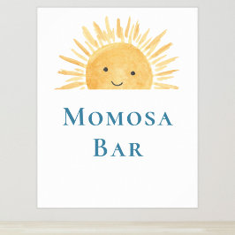 Póster Rótulo de Baby Shower con temática solar Momosa Ba