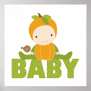 Póster Rótulo de Baby Shower de otoño
