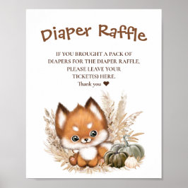 Póster Rótulo de Baby Shower Diaper Raffle