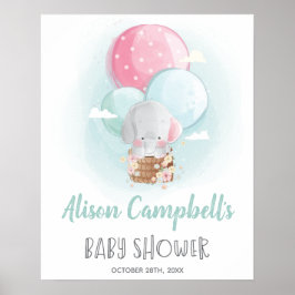 Póster Rótulo de Baby Shower neutro en relación al género