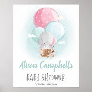 Póster Rótulo de Baby Shower neutro en relación al género
