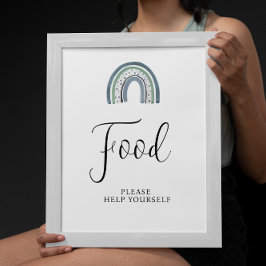 Póster Rótulo de Baby Shower Rainbow Baby Boy Food