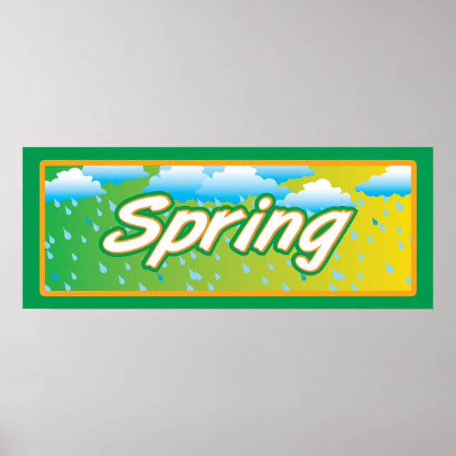 Póster Rótulo de banner de primavera (Frente)