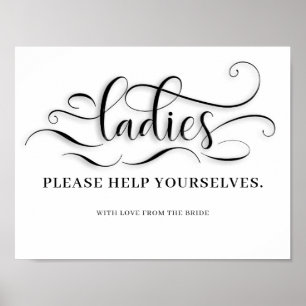 Póster Rótulo de baño Boda
