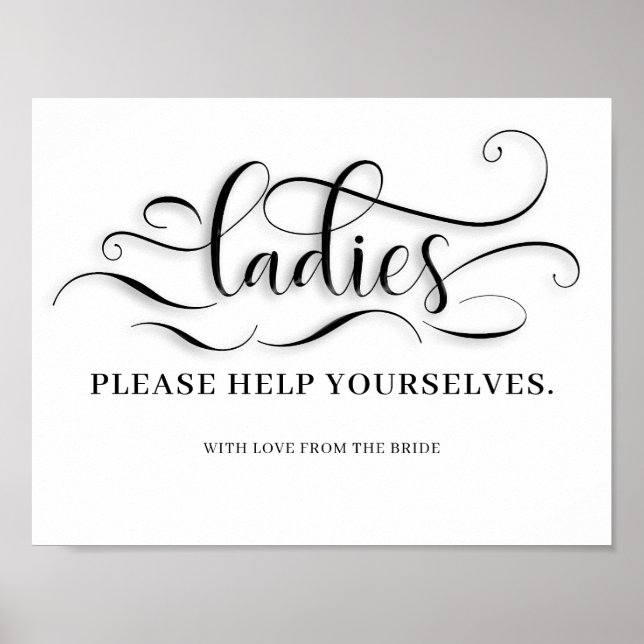 Póster Rótulo de baño Boda (Frente)