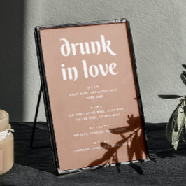 Póster Rótulo de bar Boda Dusty Peach Beige | Borracho en