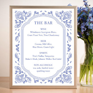 Póster Rótulo de bar Boda floral de Romance vintage