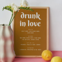 Rótulo de bar Boda Mustard Brown | Borracho enamor
