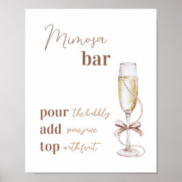 Póster Rótulo de bar Brunch and Bubbly Mimosa 8x10