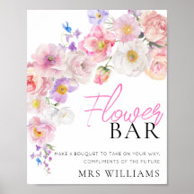 Rótulo De Bar De Flores Florales Rosa Eloise