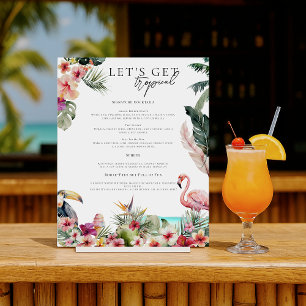 Póster Rótulo de bar Fiesta de la piscina tropical Luau
