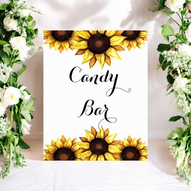 Póster Rótulo de bar girasol Boda Poster blanco amarillo (Subido por el creador)