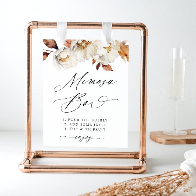 Póster Rótulo de bar Mimosa, Boda floral rústico de otoño (Subido por el creador)