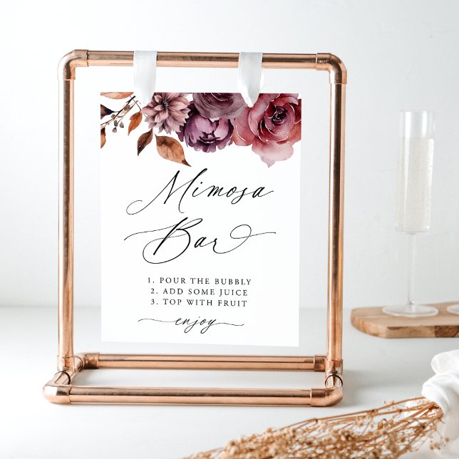 Póster Rótulo de bar Mimosa, Boda floral rústico de otoño (Subido por el creador)