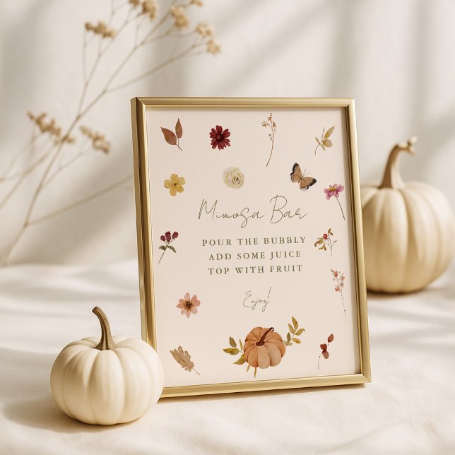 Póster Rótulo de bar Mimosa floral de calabaza de otoño r (Subido por el creador)