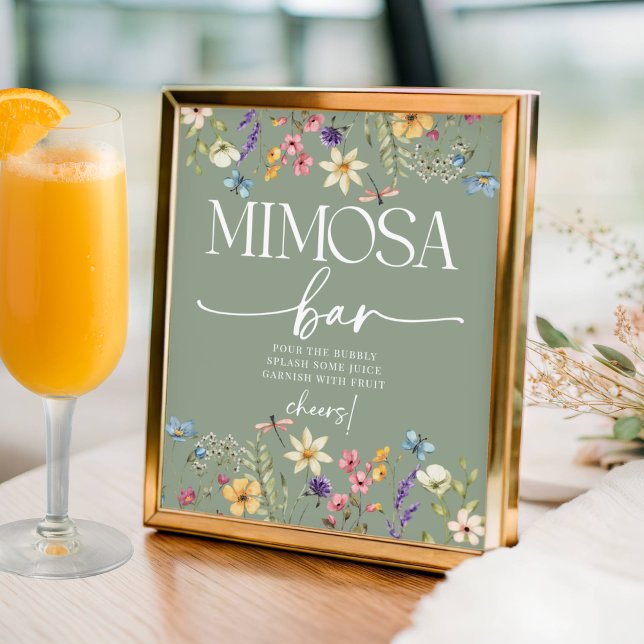 Póster Rótulo de bar Mimosa Sage Bridal Shower (Subido por el creador)