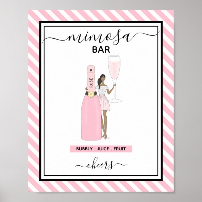 Póster Rótulo de bar Mimosa único (Frente)