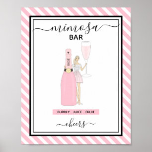 Póster Rótulo de bar Mimosa único