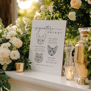 Póster Rótulo de bar moderno para perros y gatos con firm