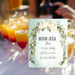 Póster Rótulo de bar Mom-osa Green White Baby Sprinkle Sh