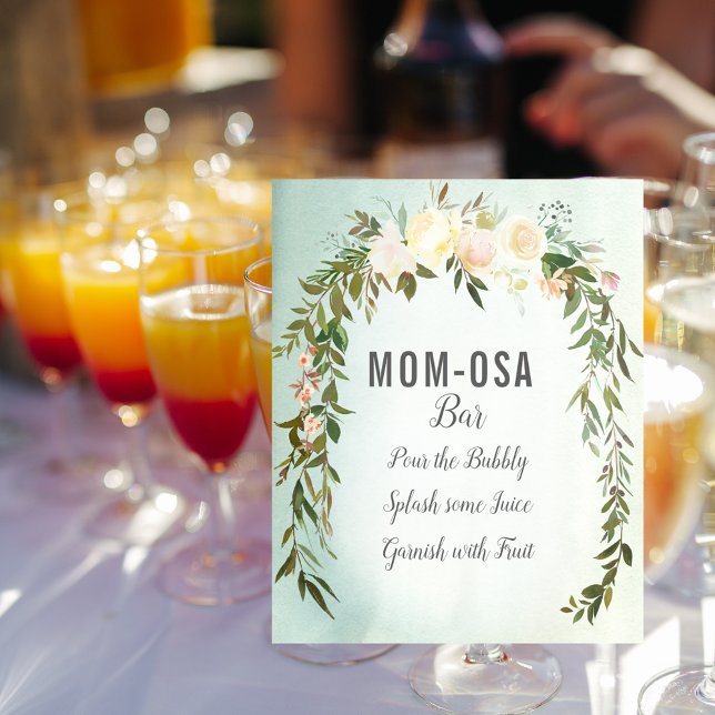 Póster Rótulo de bar Mom-osa Green White Baby Sprinkle Sh (Subido por el creador)