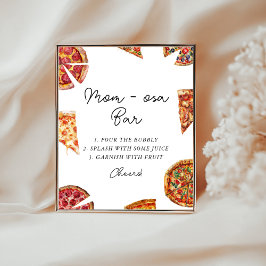 Póster Rótulo de bar Momosa Baby Shower Pizza