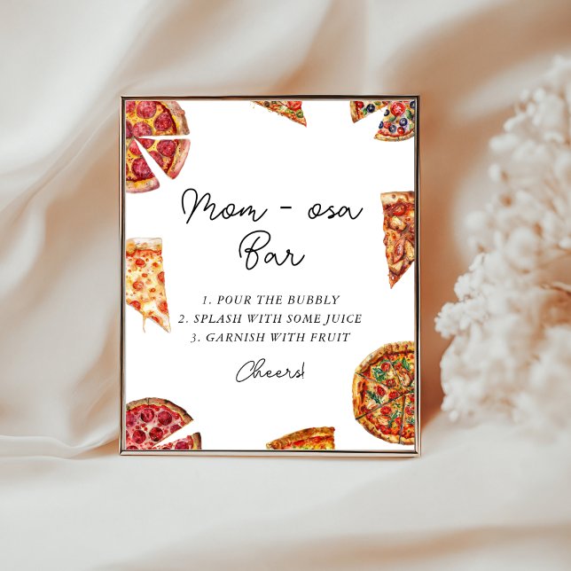 Póster Rótulo de bar Momosa Baby Shower Pizza (Subido por el creador)