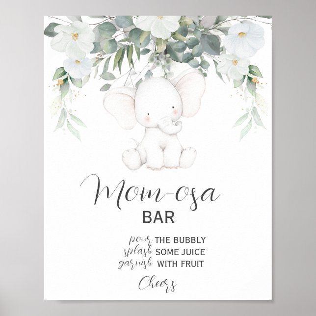 Póster Rótulo de bar Momosa neutra de género elefante (Frente)