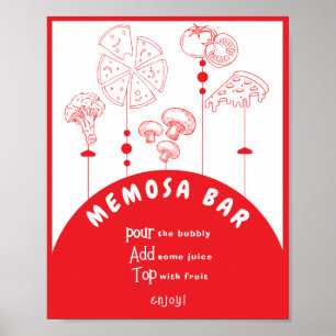 Póster Rótulo de bar Pizza Special Delivery Memosa